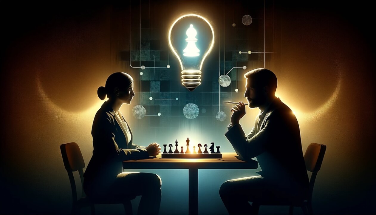 "Power Play Perspectives" series, specifically focusing on "Understand How to Use Selective Honesty to Disarm Your Opponents,". This visual captures the essence of strategic dialogue within professional settings, where selective honesty serves as a pivotal tool in fostering trust and navigating relationships.